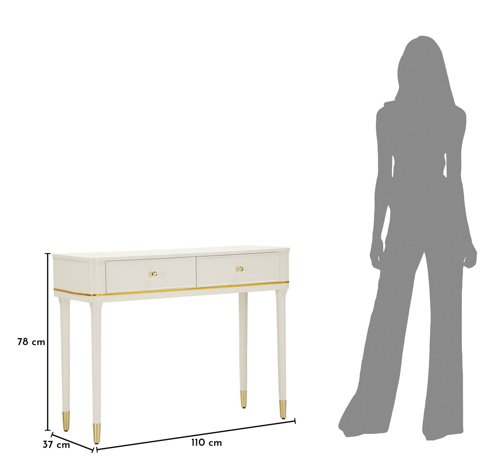CAMILLE CONSOLE WHITE CM 101X37X78 - slika 8