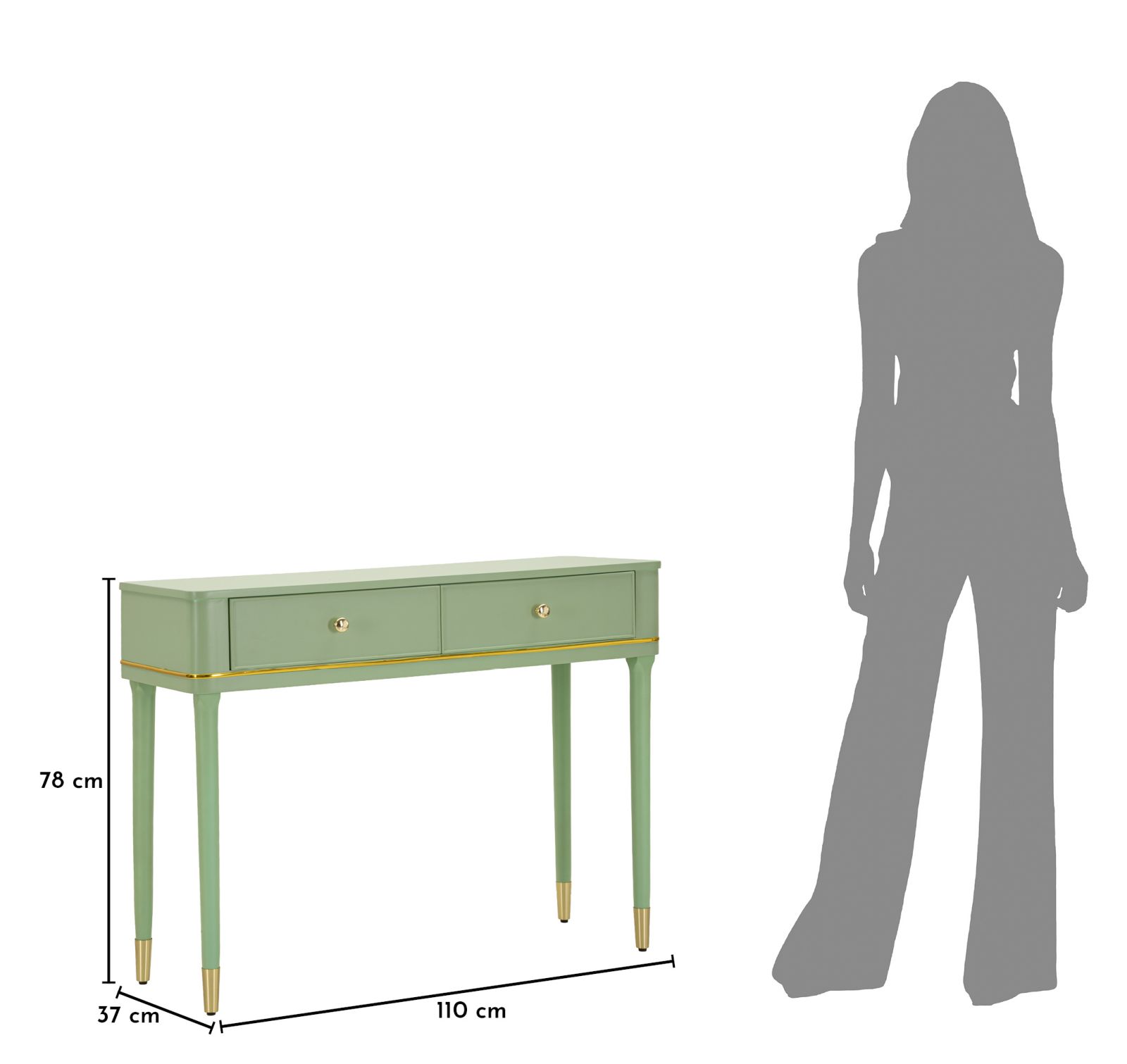 CAMILLE CONSOLE GREEN CM 101X37X78 - slika 9