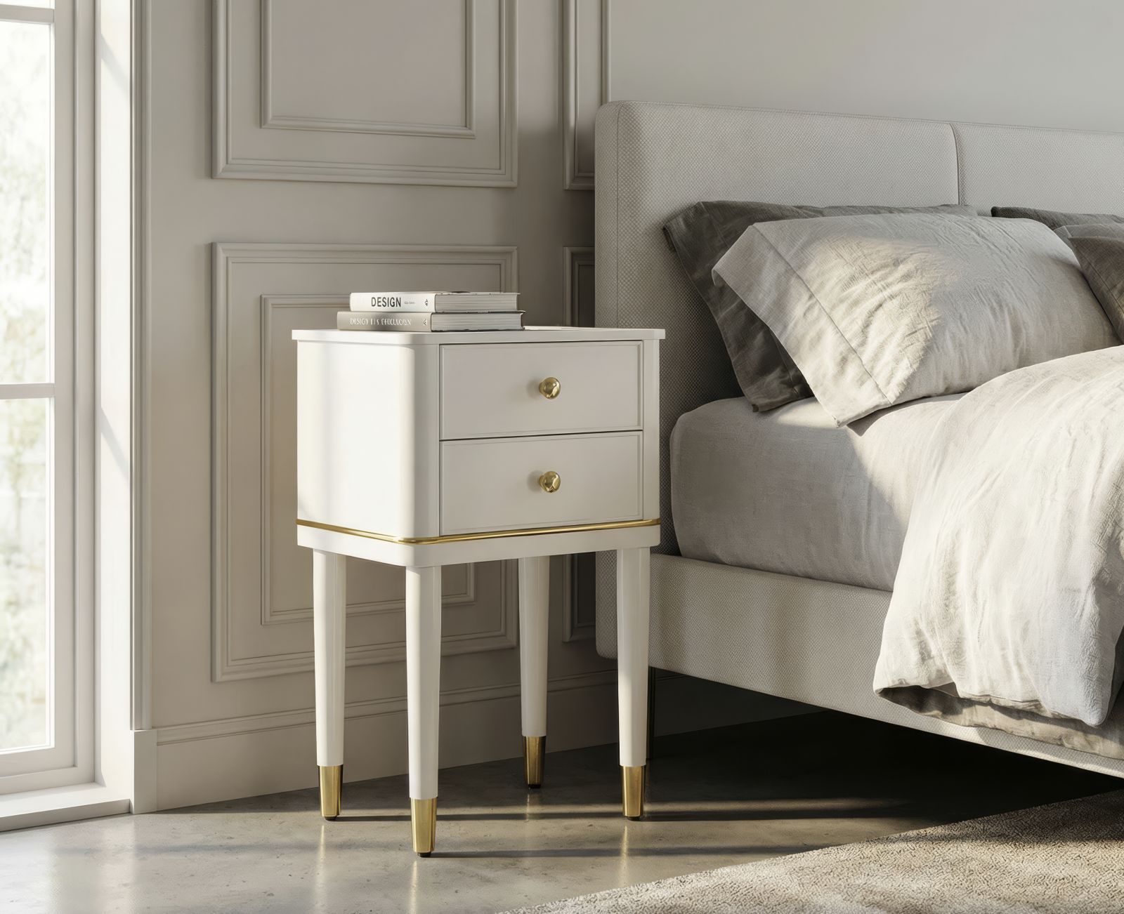 CAMILLE BEDSIDE WHITE CM 40X30X71 - slika 6