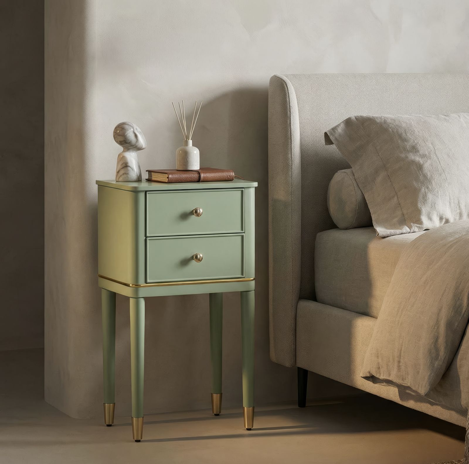 CAMILLE BEDSIDE GREEN CM 40X30X71 - slika 8
