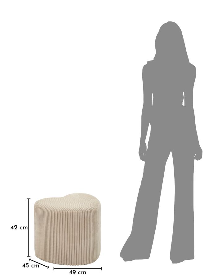 DUBLINO HEART POUF CM 49X45X42 - slika 7