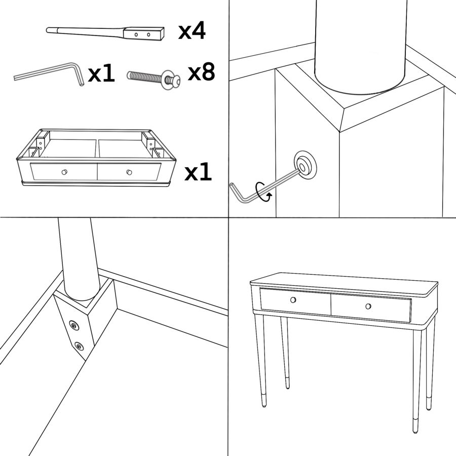CAMILLE CONSOLE WHITE CM 101X37X78 - slika 9
