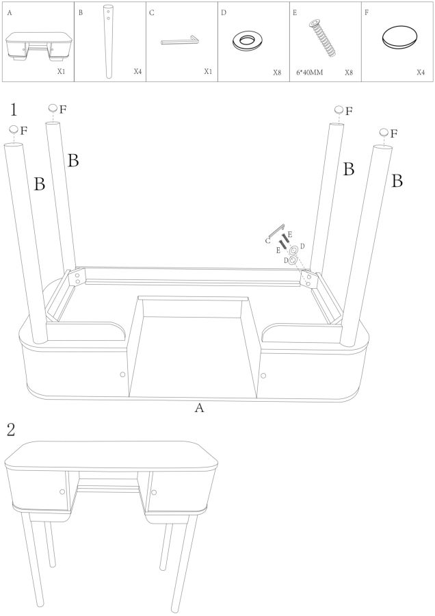 SHY DRESSIN TABLE CM 110X40X80 - slika 10
