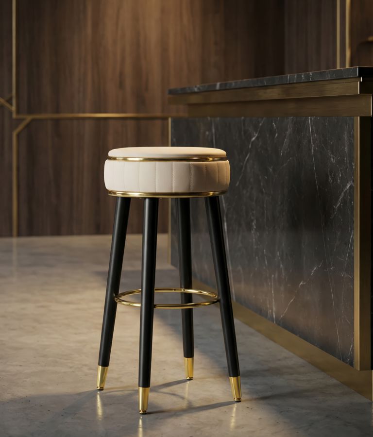 LONDON BAR STOOL CREAM CM Ø 38X74 - slika 7