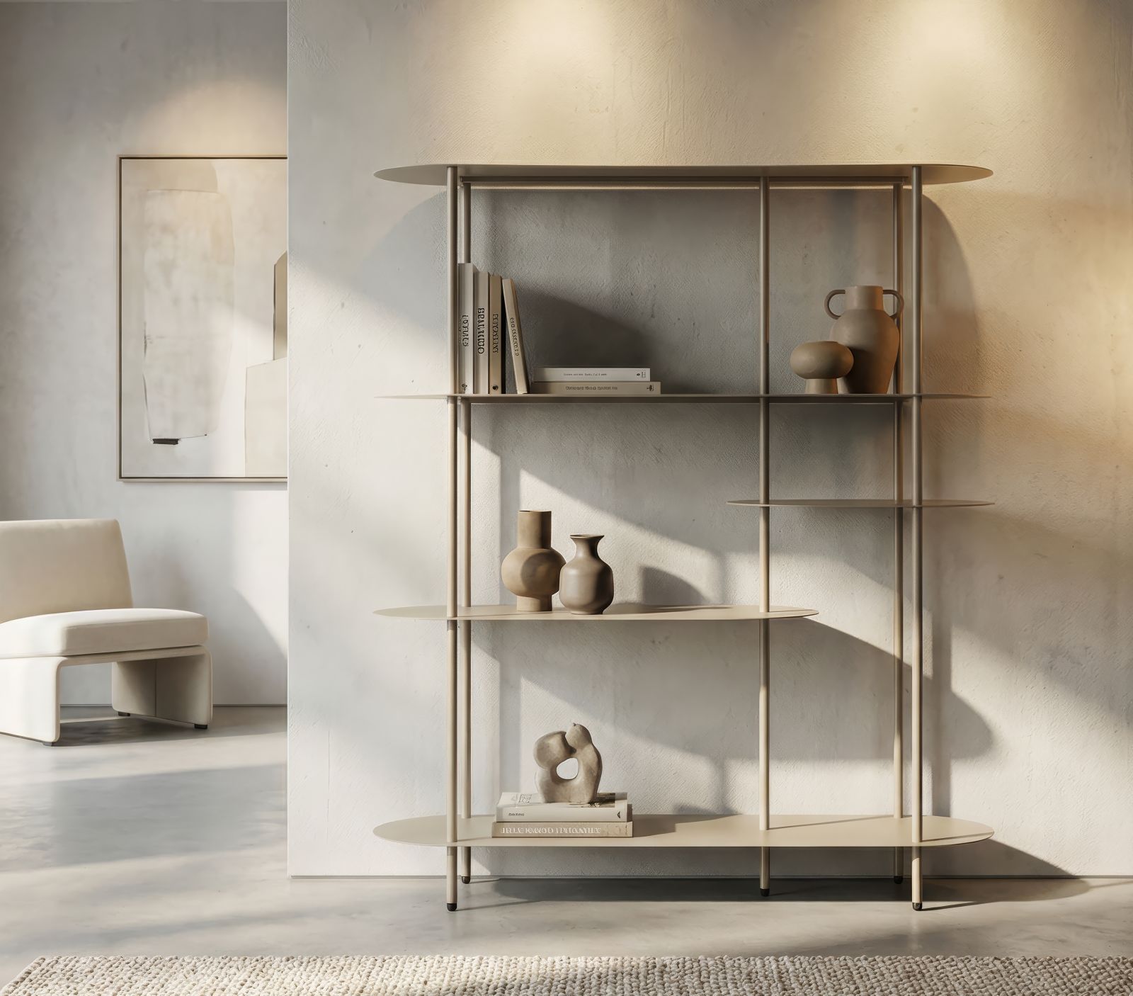 SATURN BOOK SHELF DOVE GREY CM 118X31X139 - slika 8