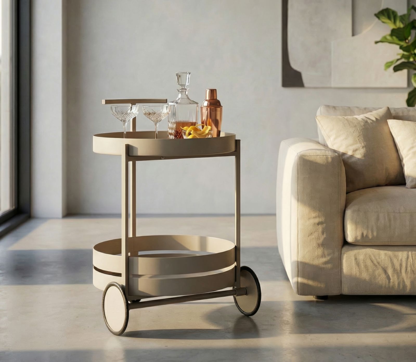 SATURN BAR CART DOVE GREY CM 40X49,5X61 - slika 9