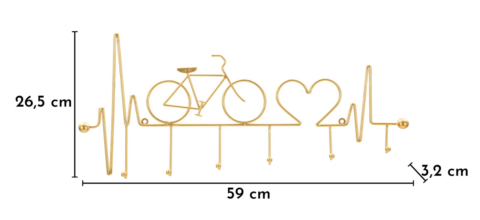 BICYCLE WALL HANGER BLACK GOLD CM 59X3,2X26,5 - slika 6