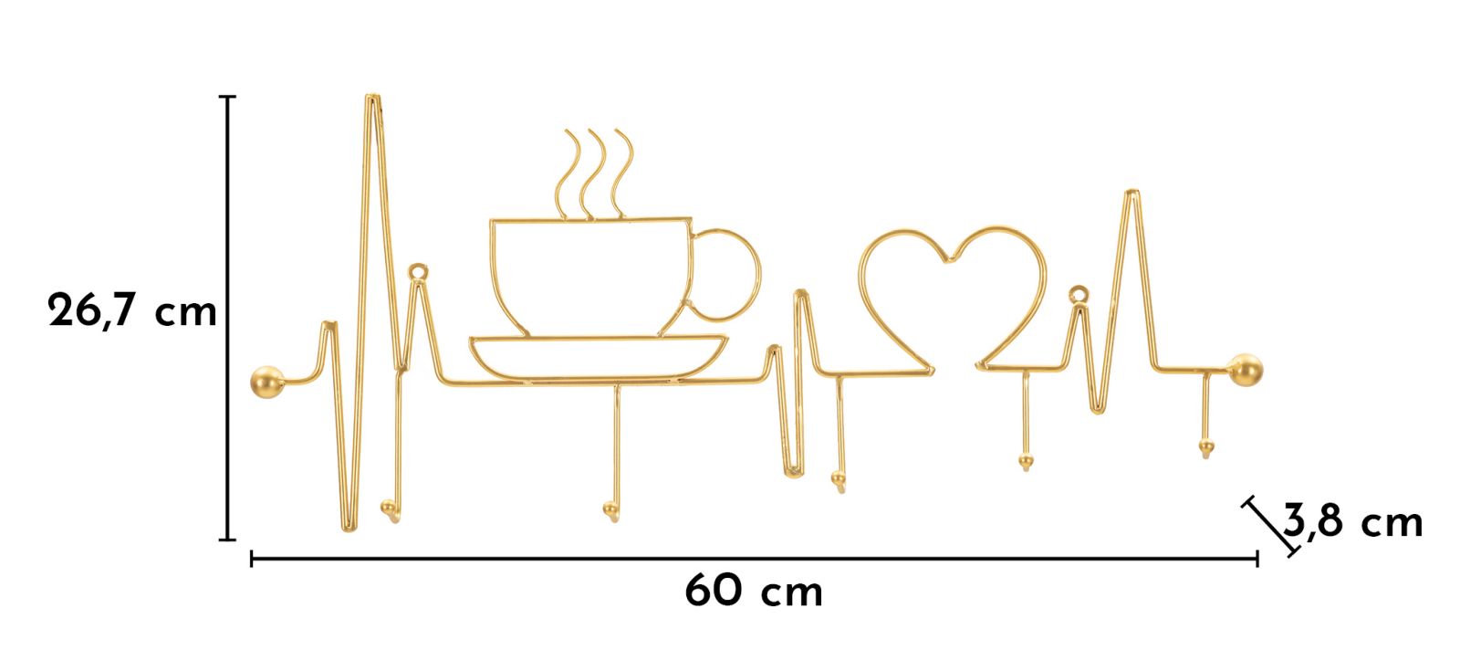 BREAKFAST WALL HANGER GOLD CM 60X3,8X26,7 - slika 6