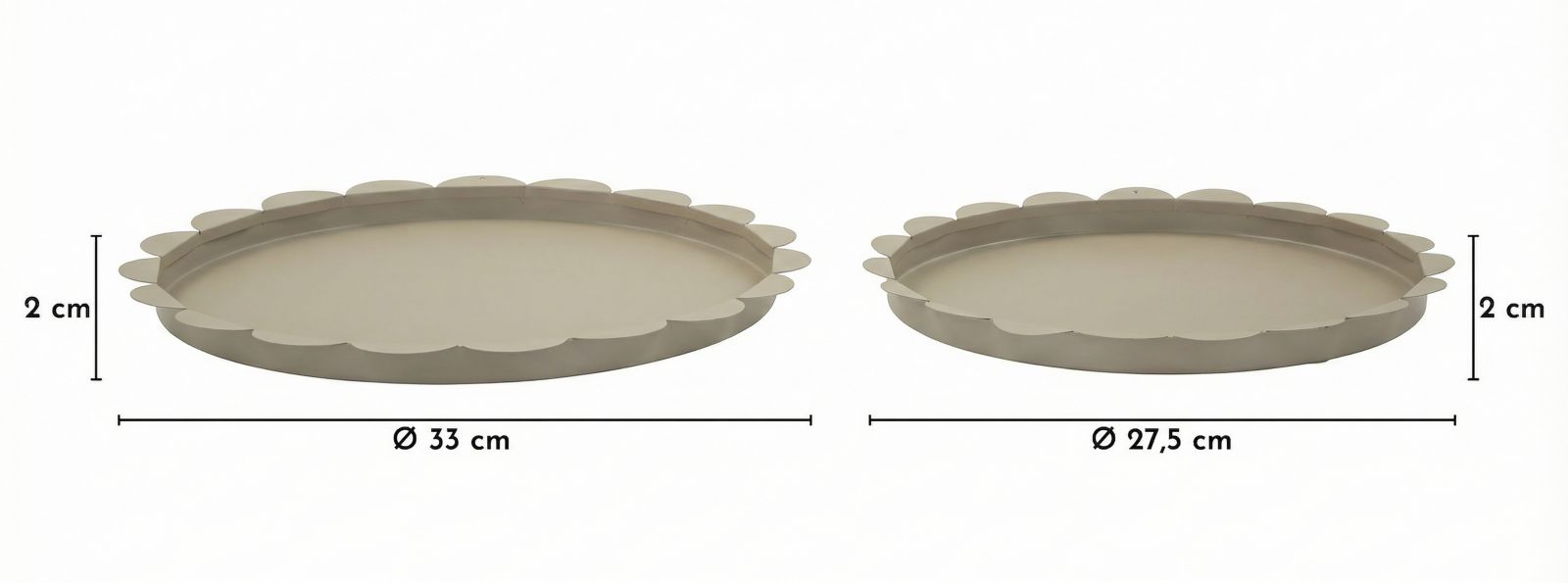 SATURN TRAY ROUND DOVE GREY SET 2 PCS CM Ø 33X2-27,5X2 - slika 6