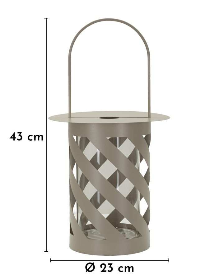 TWIST SATURN LANTERN DOVE GREY CM Ø 23X43 - slika 6