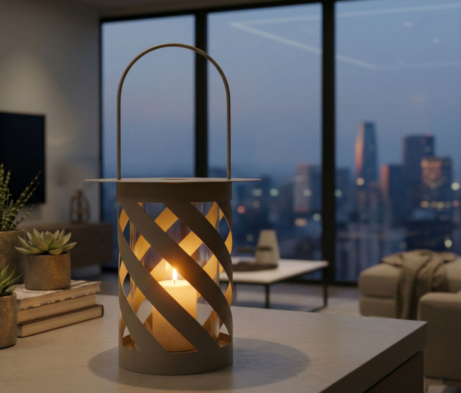 TWIST SATURN LANTERN DOVE GREY CM Ø 23X43 - slika 5