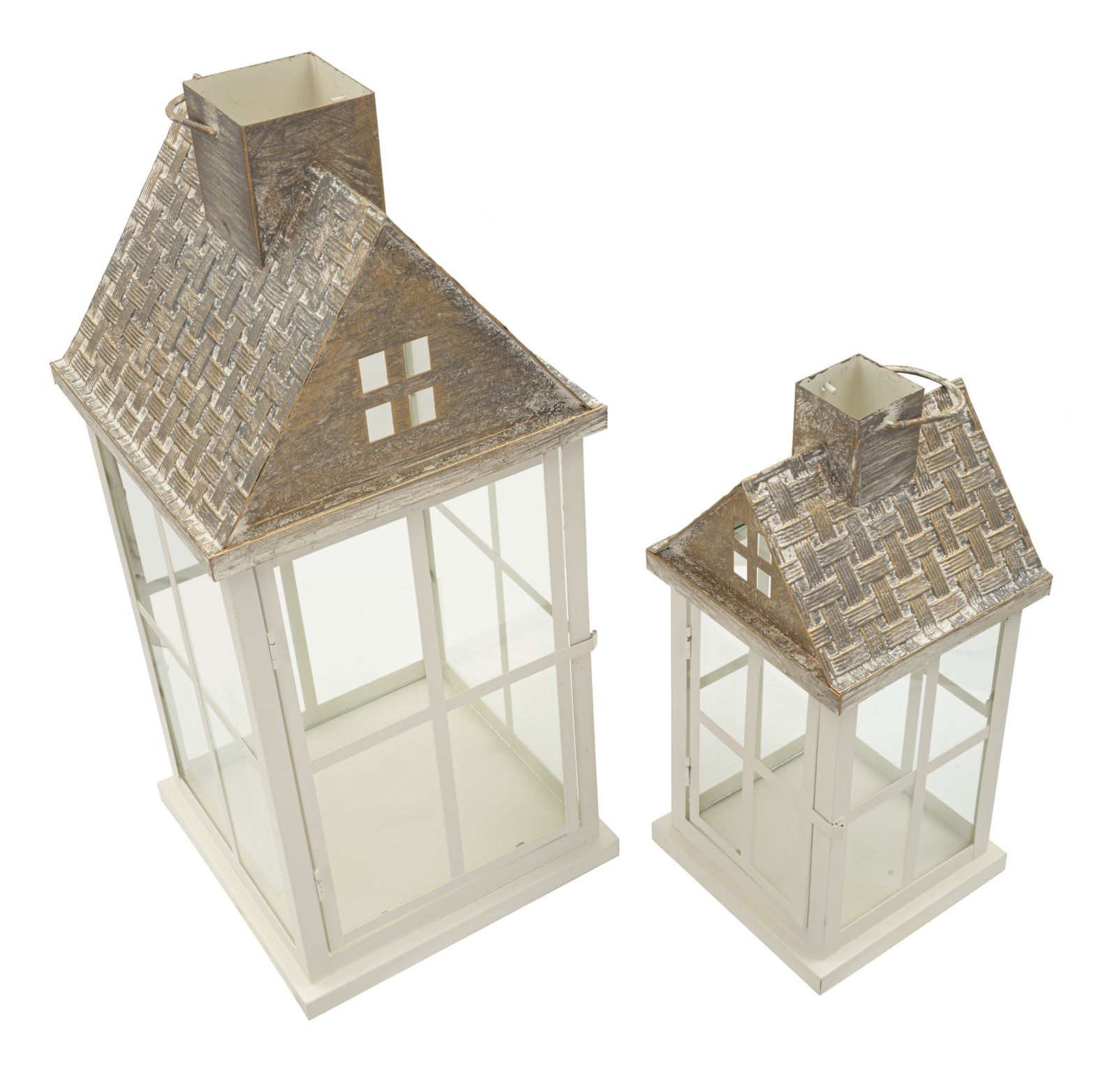 HOME LANTERN SET 2 PCS CM 24,5X24,5X55-17X17X37,5
(TEMPERED GLASS) - slika 3