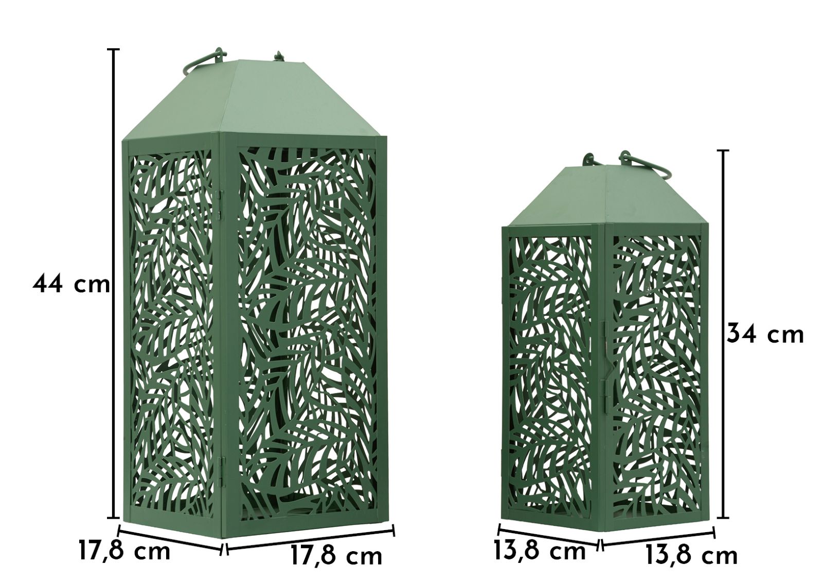CARVING LANTERN SET 2 PCS CM 17,8X17,8X44-13,8X13,8X34 - slika 8
