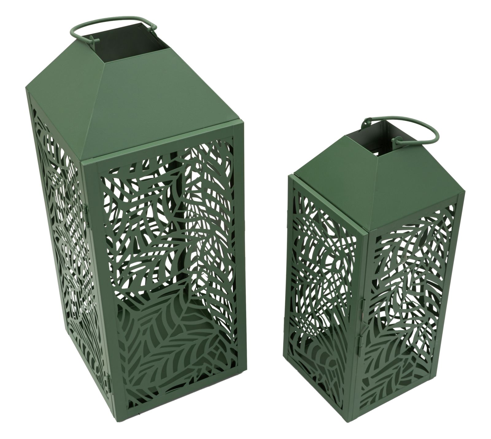 CARVING LANTERN SET 2 PCS CM 17,8X17,8X44-13,8X13,8X34 - slika 3