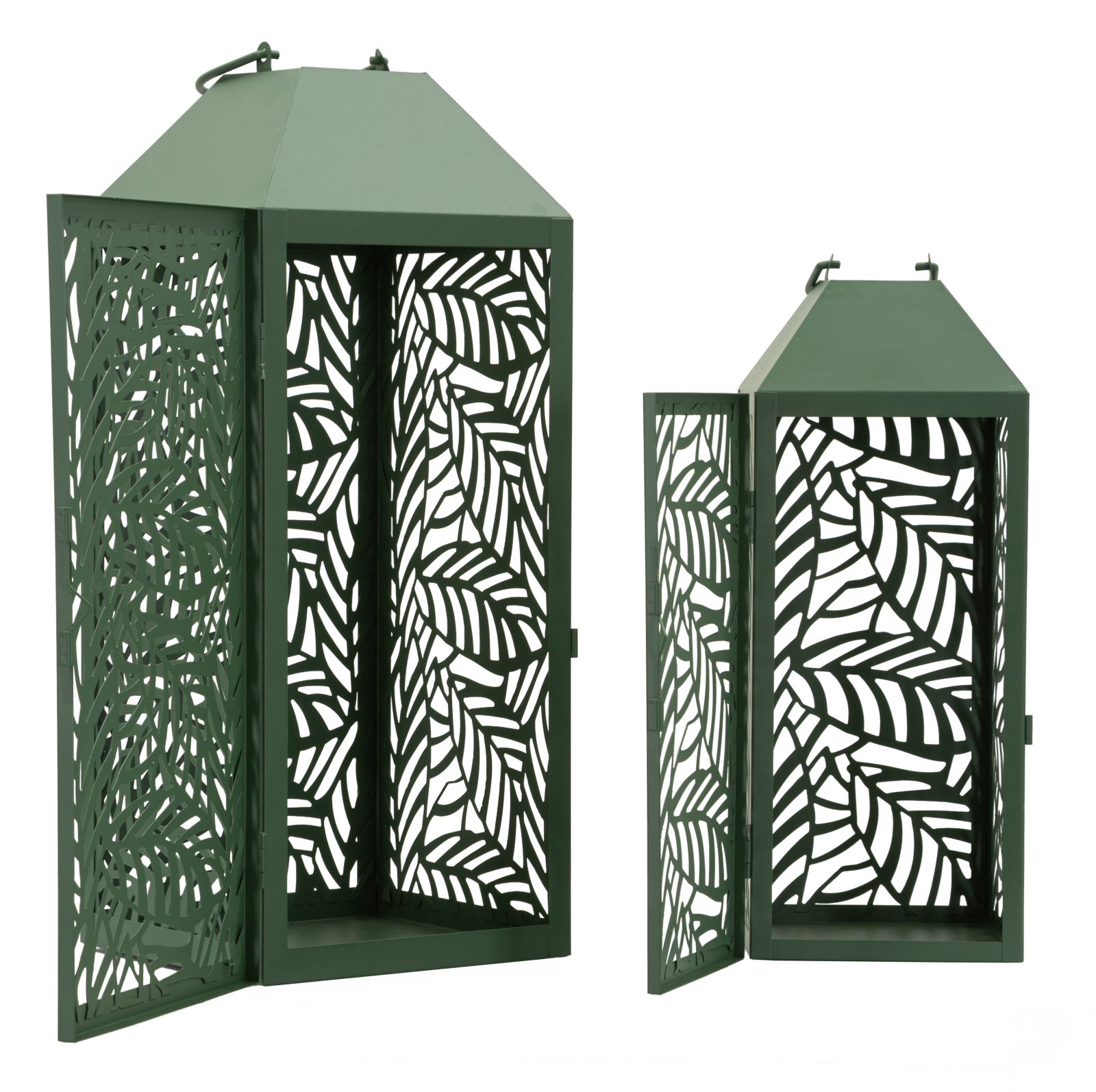 CARVING LANTERN SET 2 PCS CM 17,8X17,8X44-13,8X13,8X34 - slika 4