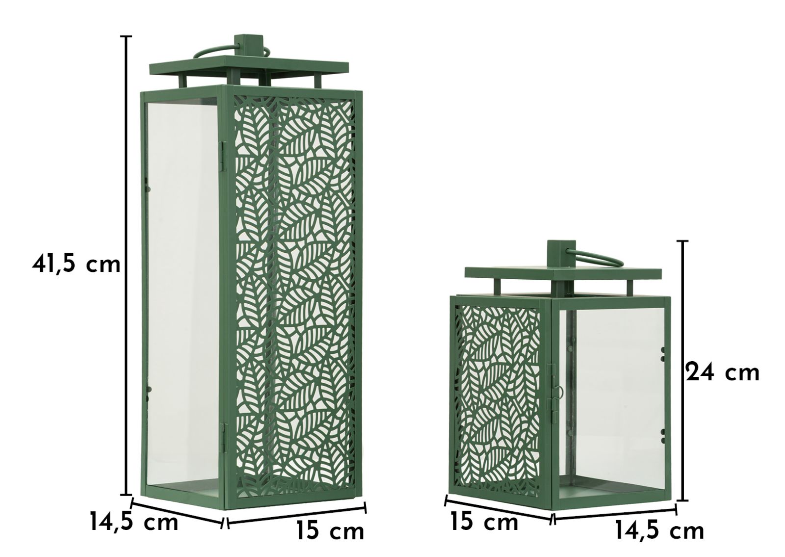HALL LANTERN SET 2 PCS CM 15X14,5X41,5-15X14,5X24 (TEMPERED GLASS) - slika 8