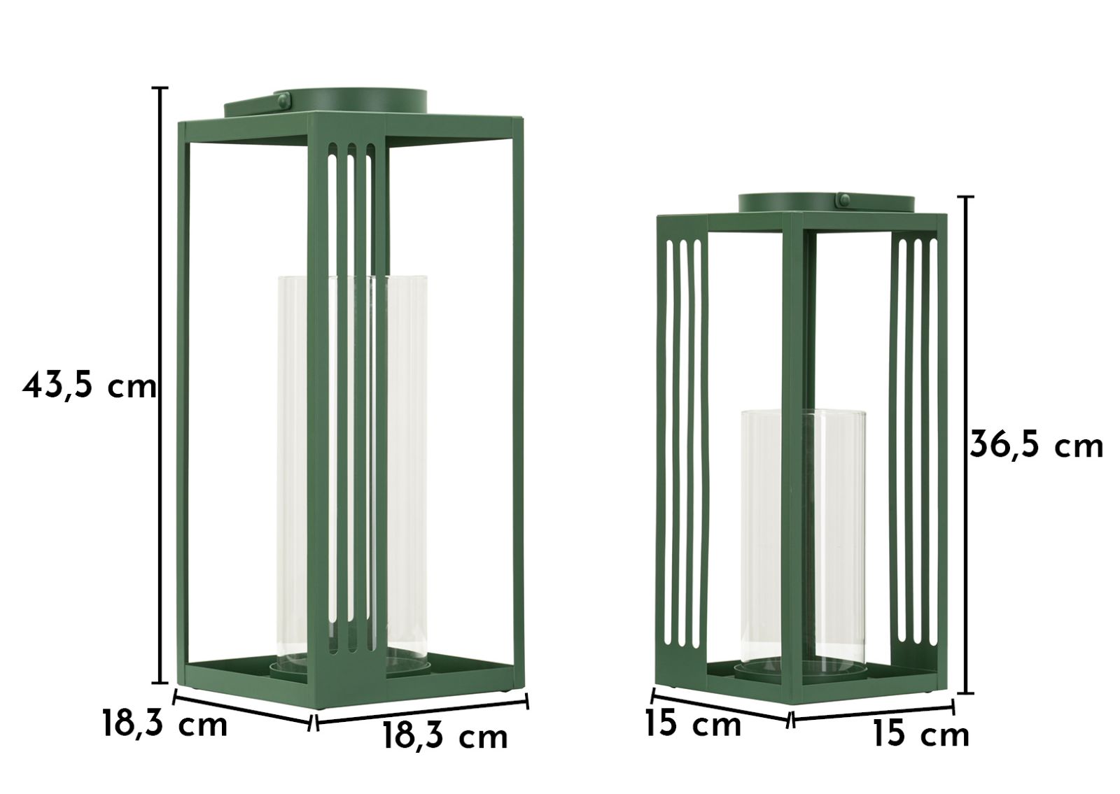 LINEE LANTERN SET 2 PCS CM 18,3X18,3X43,5-15X15X36,5 (TEMPERED GLASS) - slika 7