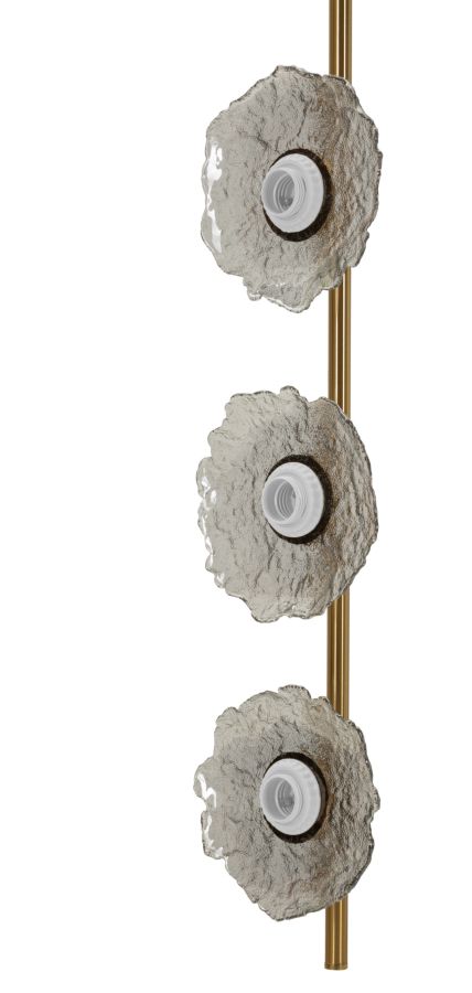 EMILY VERTICAL CEILING LAMP GREY GLASS CM 15X16X110 - slika 3