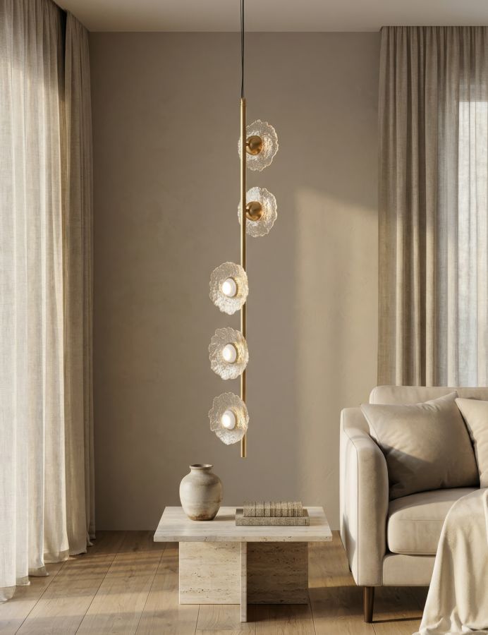 EMILY VERTICAL CEILING LAMP TRASPARENT GLASS CM 15X16X110 - slika 6