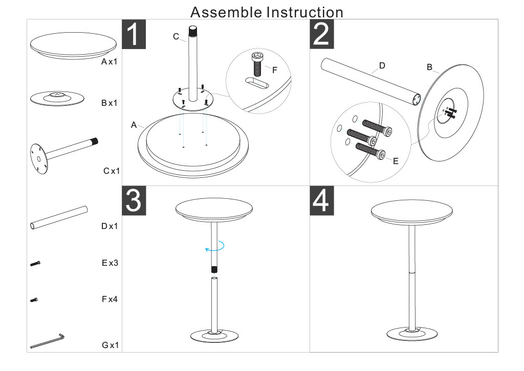 SIMPLY BAR TABLE CM Ø 60X103 - slika 9