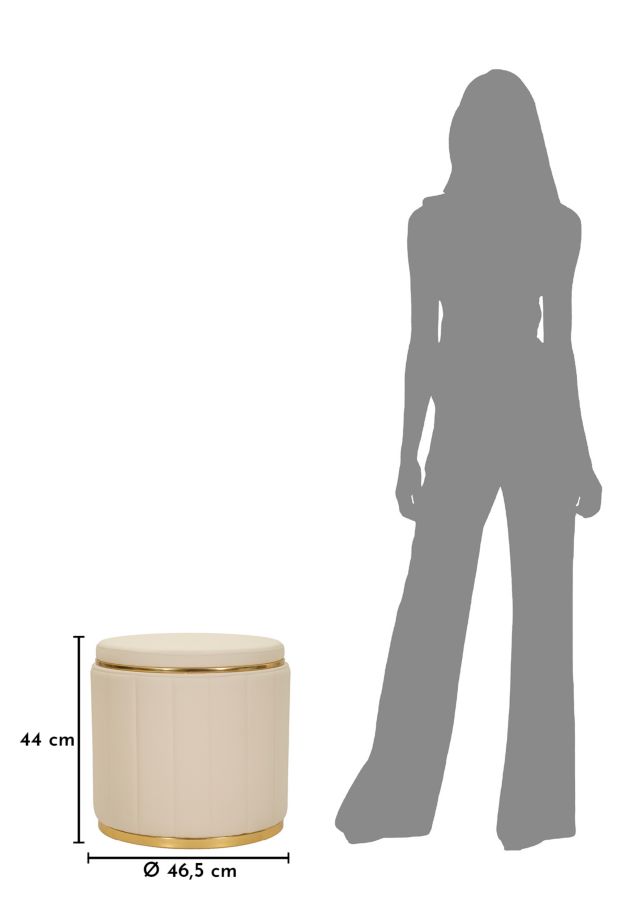 LONDON POUF WITH STORAGE CREAM CM Ø 46,5X44 - slika 7