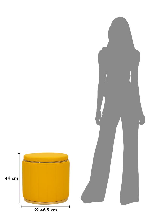 LONDON POUF WITH STORAGE MUSTARD CM Ø 46,5X44 - slika 8