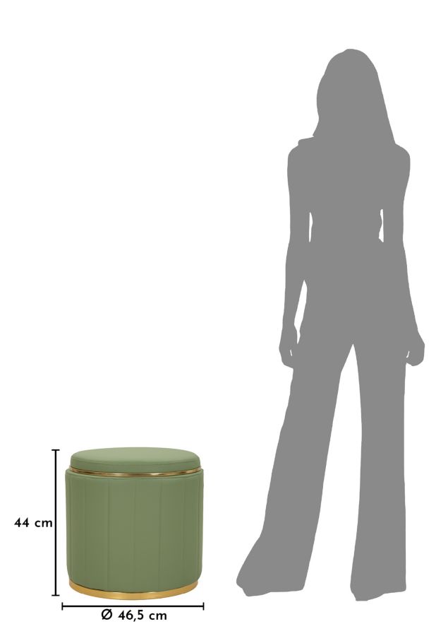 LONDON POUF WITH STORAGE GREEN CM Ø 46,5X44 - slika 8