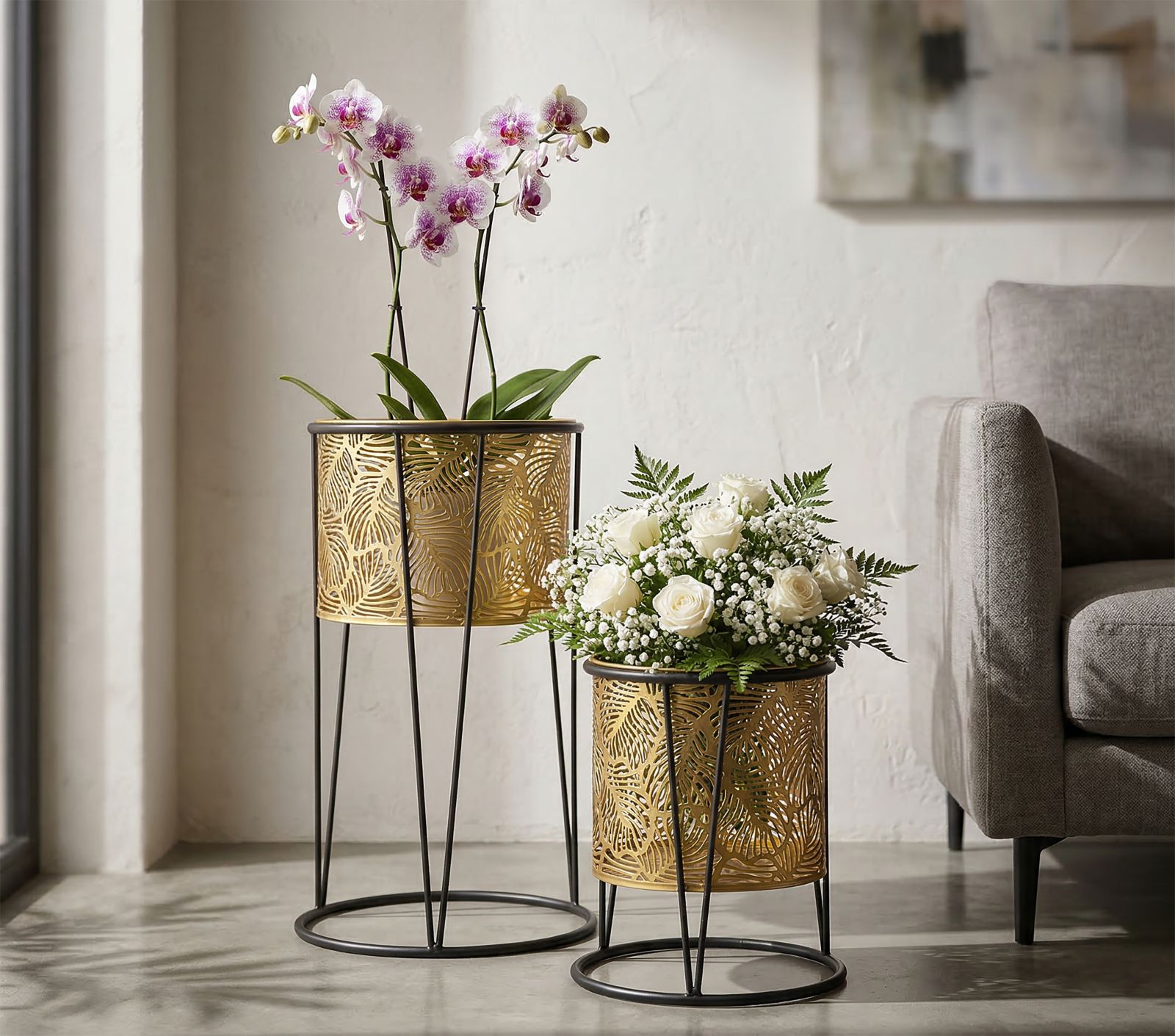 VASE HOLDER LEAVY SET 2 PCSCM Ø 21X40-19X22 - slika 5