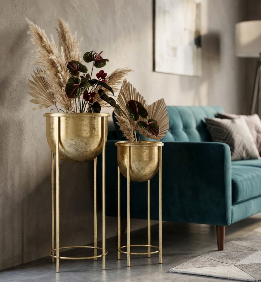 FLOWER HOLDER GLAM COPPIA CM Ø 27X62-21,5X52 - slika 8