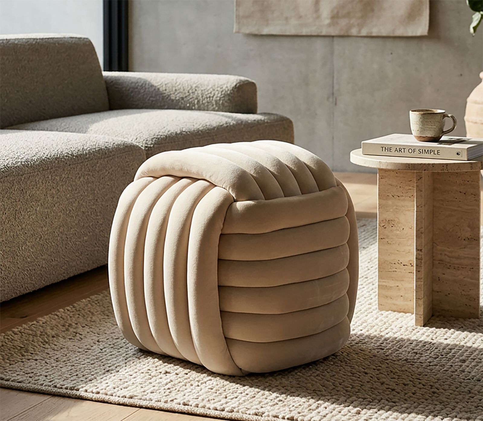 STOOL SOFTY CREAM CM 45X45X45 - slika 6