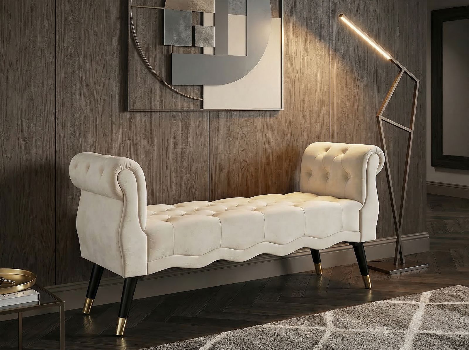 Paris klop 120X40X60cm - krem / črna / zlata - slika 20