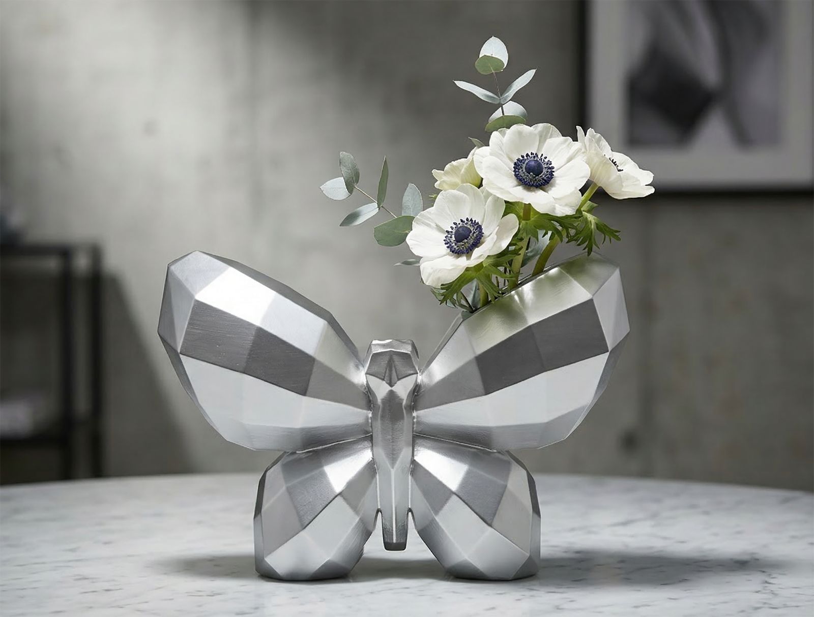 BUTTERFLY VASE SILVER CM 22,5X8X15 - slika 7