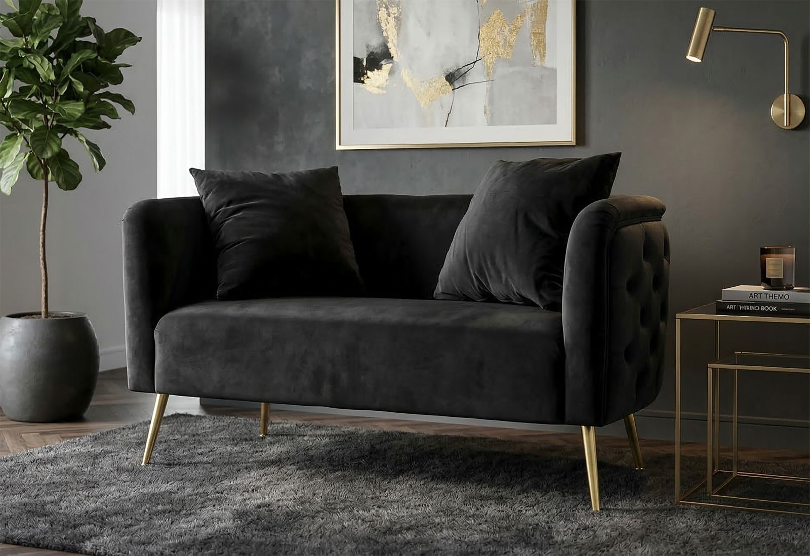 SOFA BUCAREST BLACK CM 127X74X71 - slika 10