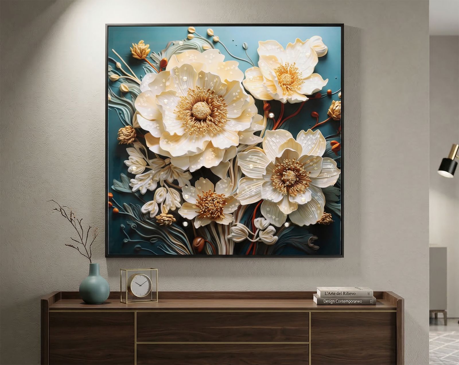 LAQUARED WALL PANTING WITH FRAME NARCY -B- CM 82X4X82 - slika 6
