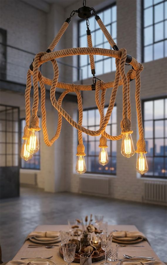 CEILING LAMP ROPE CIRCLE CM Ø 64x90 - slika 8