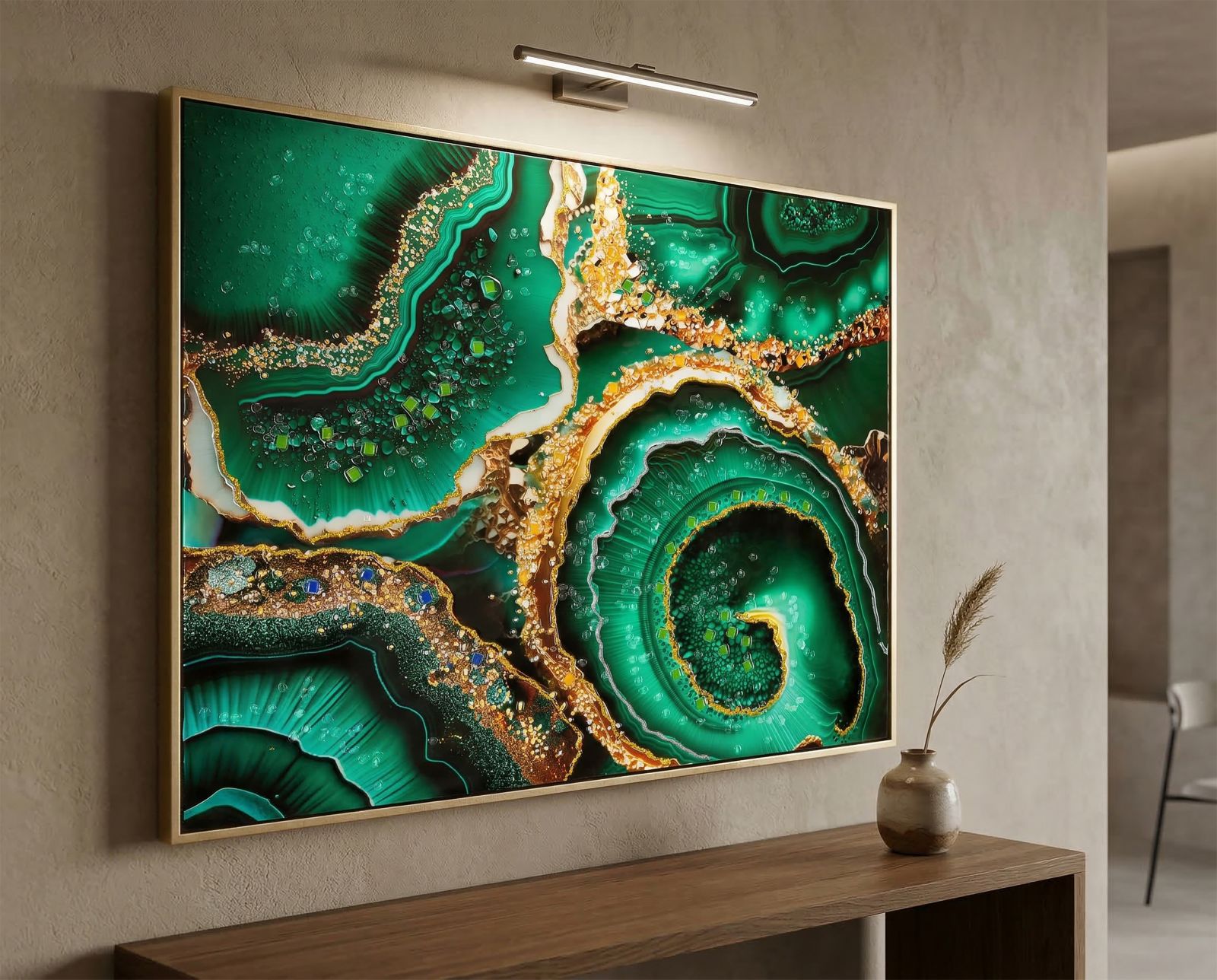 LAQUARED WALL PANTING WITH FRAME SMERALDY -A- CM 82X4X62 - slika 6