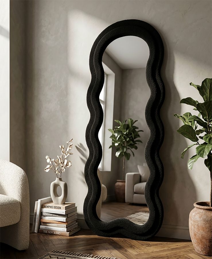BLACK TEDDY WALL MIRROR CM 60X4X160 ( INSIDE MIRROR SIZE CM 39X137) - slika 7