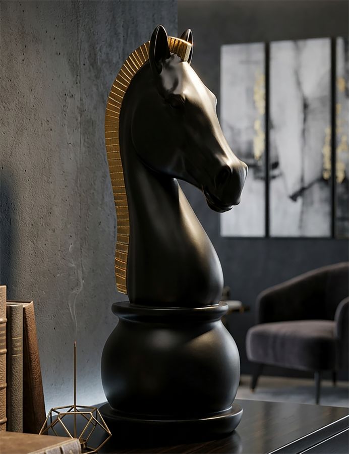 BLACK AND GOLD HORSE CM Ø 18,5X50 - slika 8
