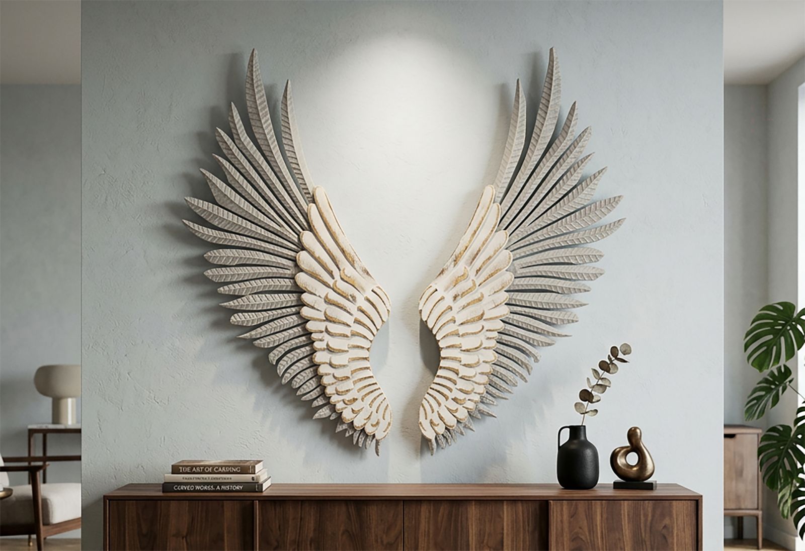 WALL PANEL NATURAL WINGS SET 2 PCS CM 43,8X2,5X104 - slika 5