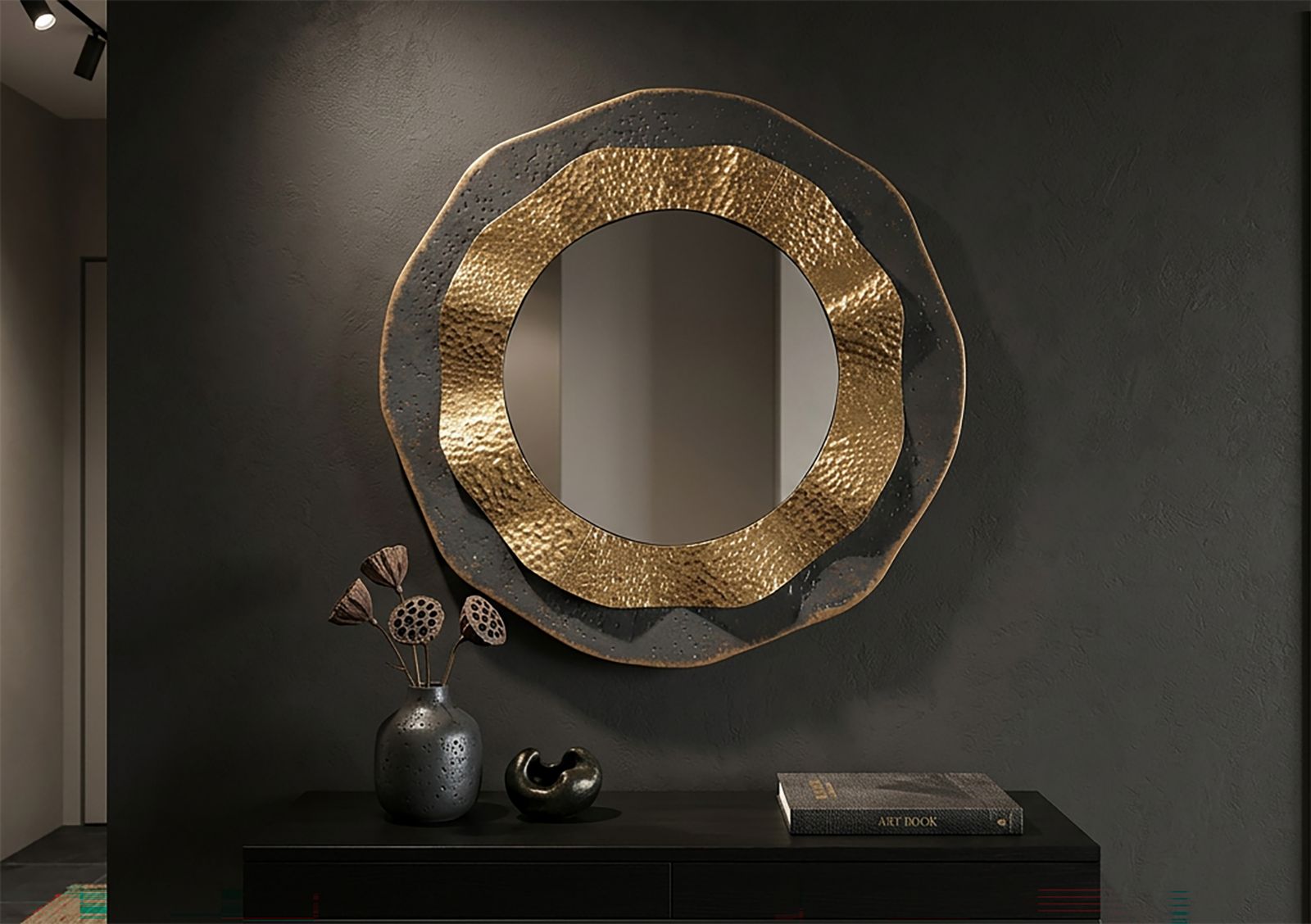 WALL MIRROR SHAI DARK CM Ø 65,5X5 - slika 5