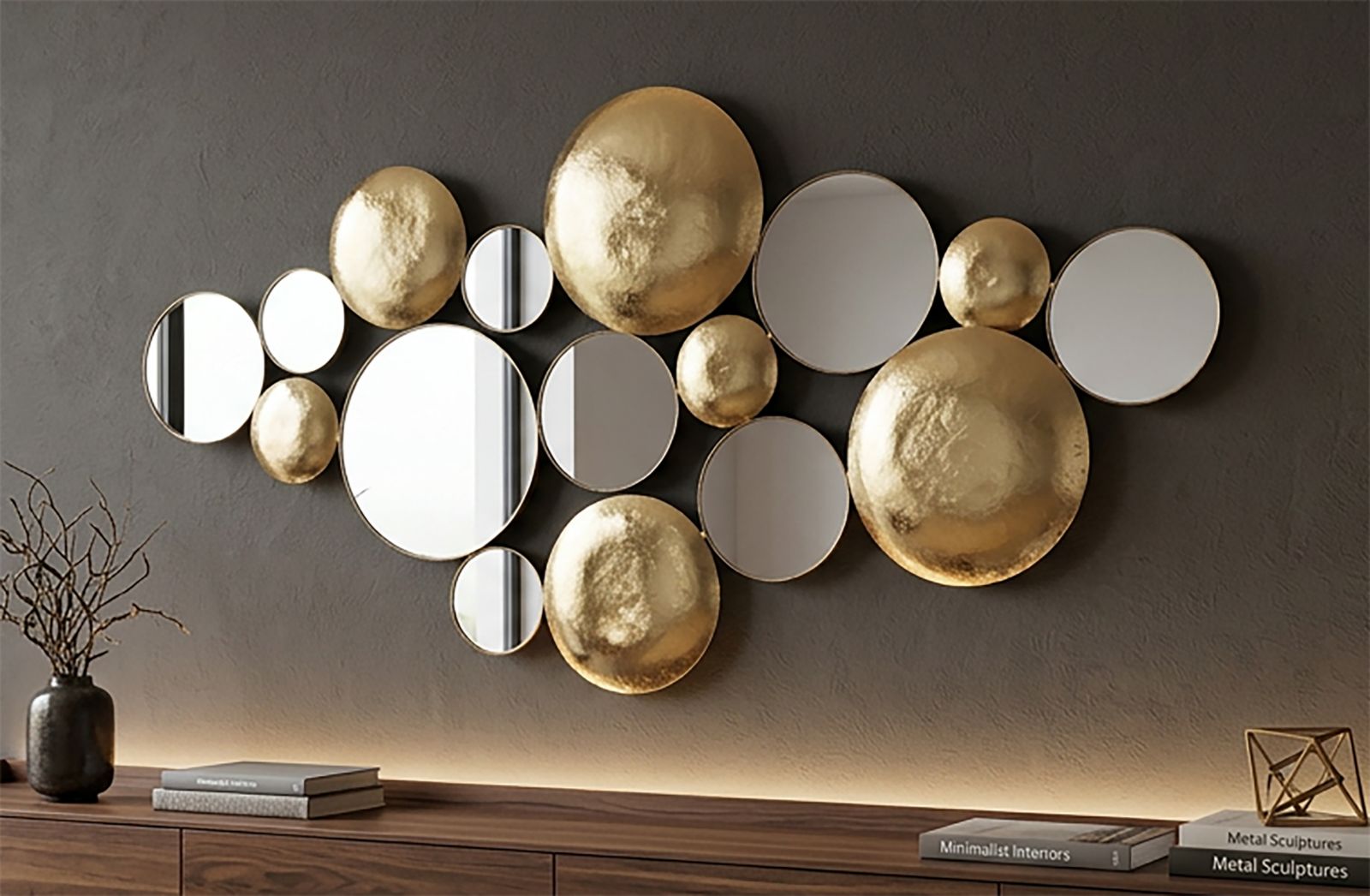 GOLD PANEL MIRROR GLAM CM 118X2,5X60 - slika 6