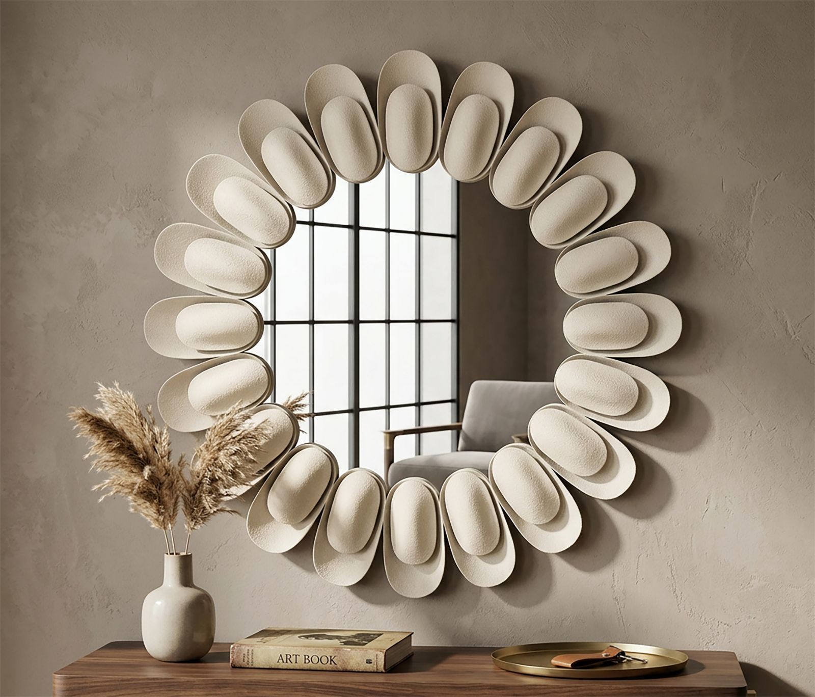 WALL MIRROR DUNE DOUBLE CM Ø85X6 ( INSIDE MIRROR SIZE CM Ø50) - slika 6
