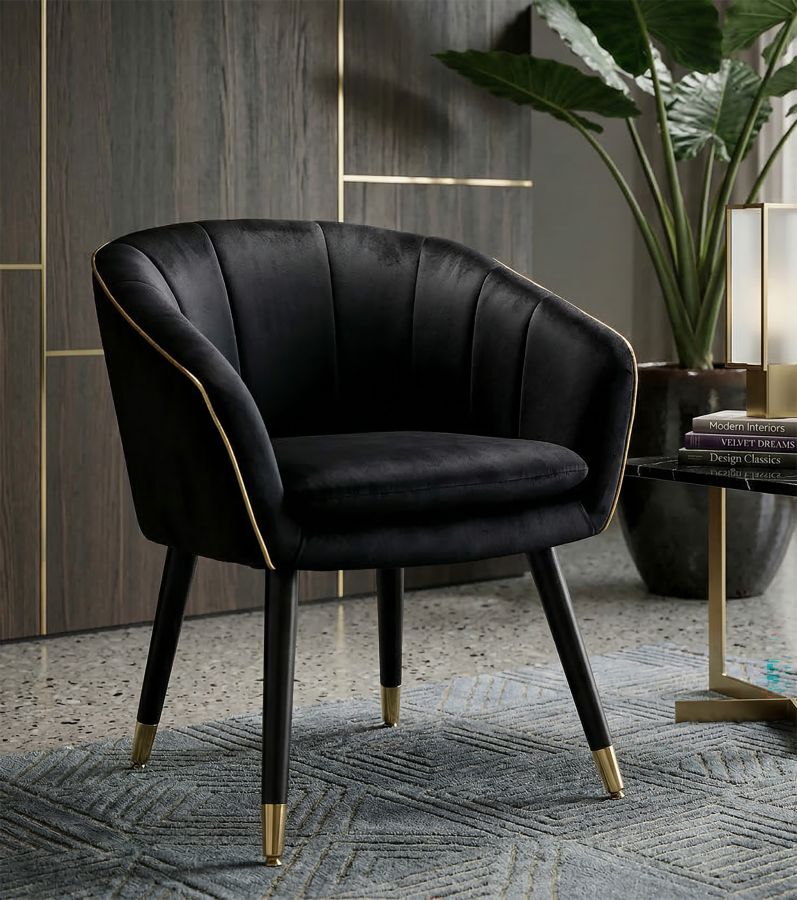 ARMCHAIR PARIS NERA/GOLD CM 62X58X78 - slika 8