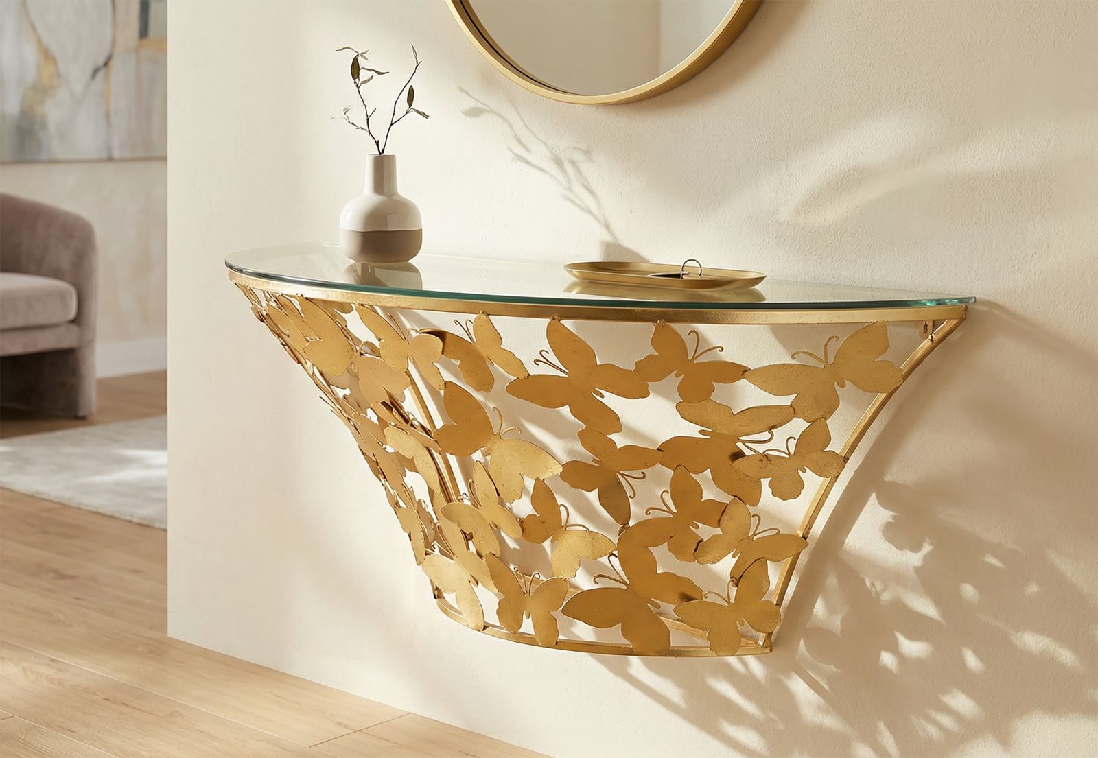 WALL CONSOLE BUTTERFLIES CM 120X40,5X37,2 - slika 6