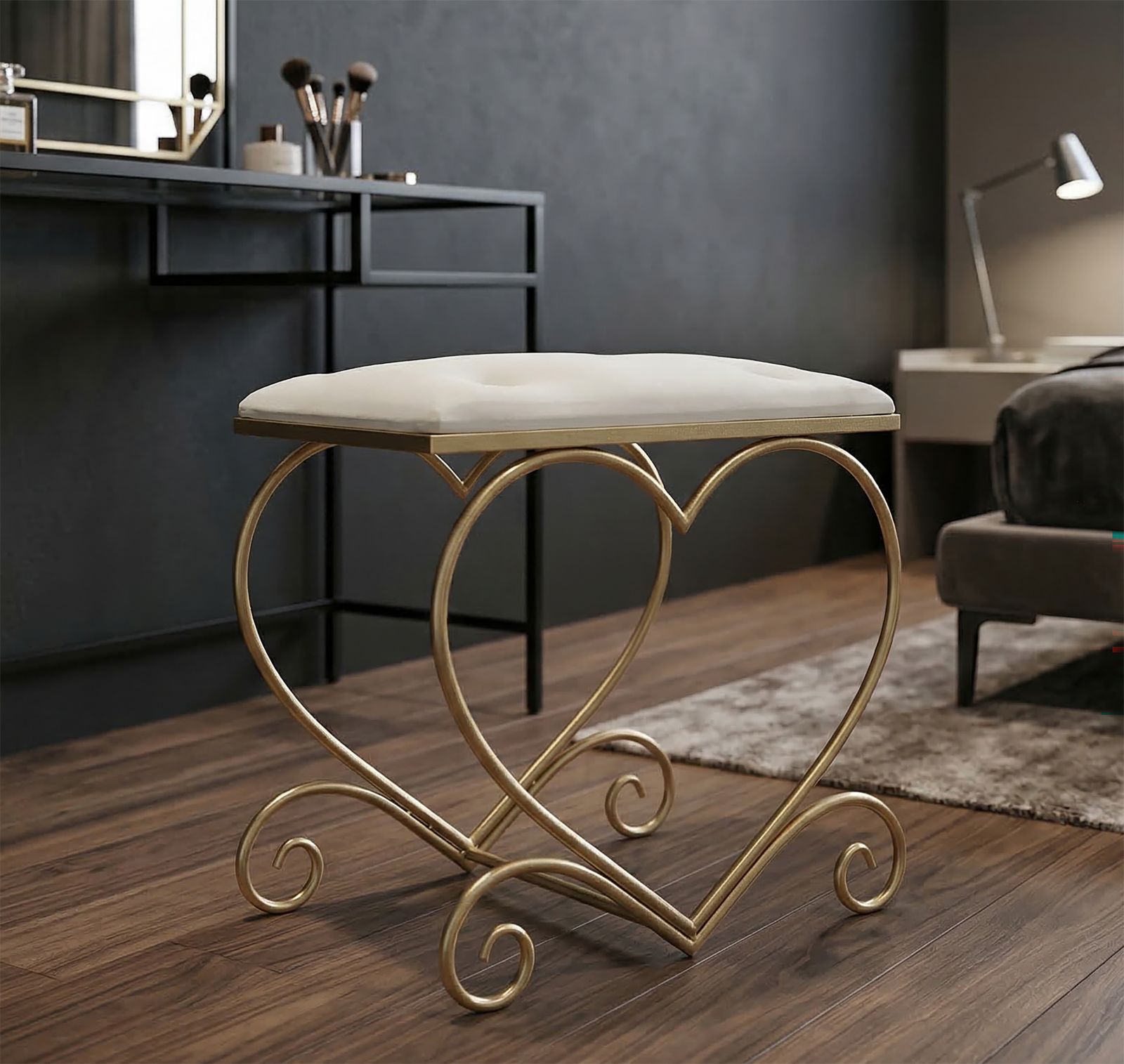STOOL HEART CREMA CM 50X37,5X51,5 - slika 7