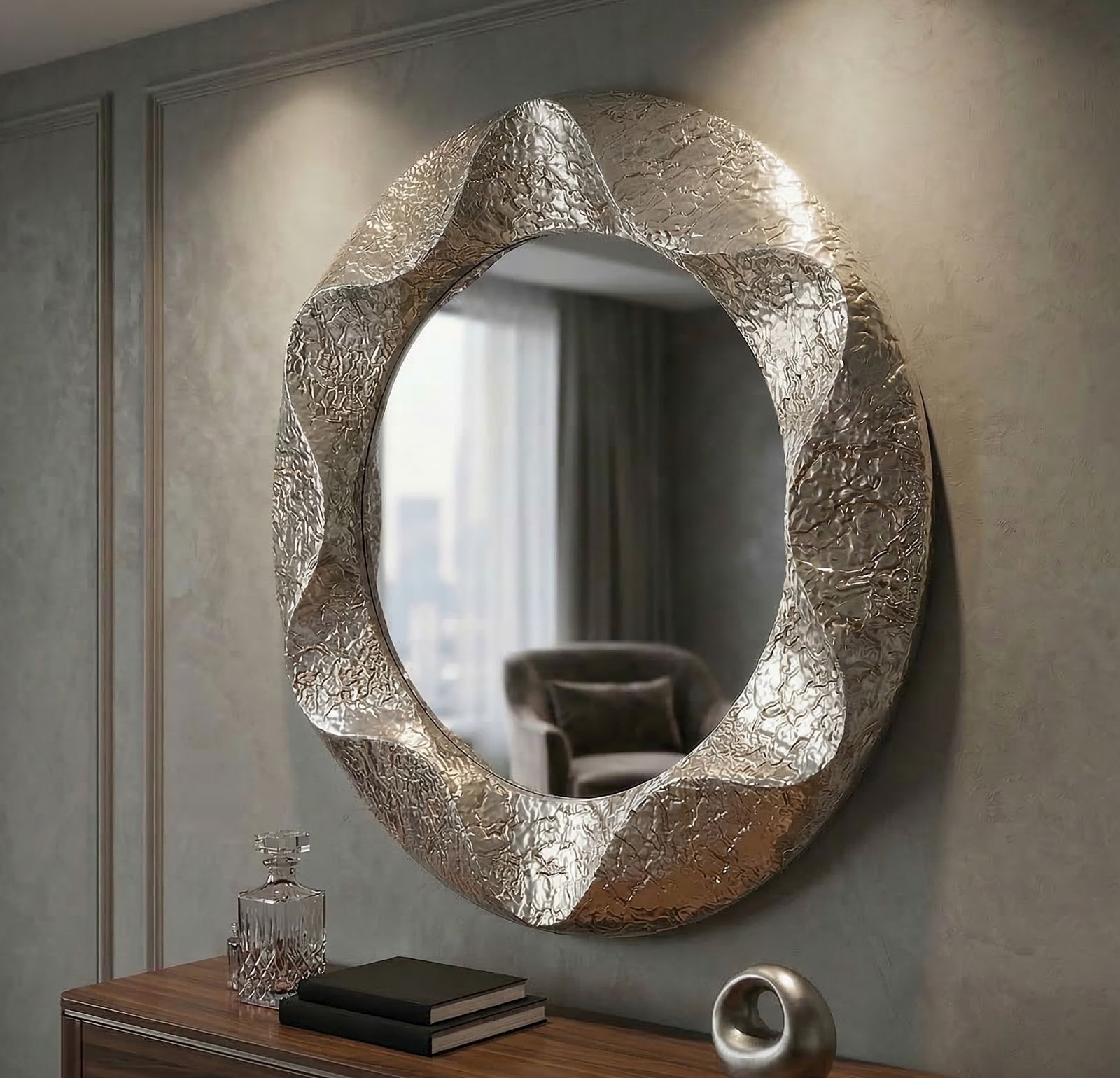 ARGELUX ROUND MIRROR CM Ø104X7 ( INSIDE MIRROR SIZE CM Ø70) - slika 6