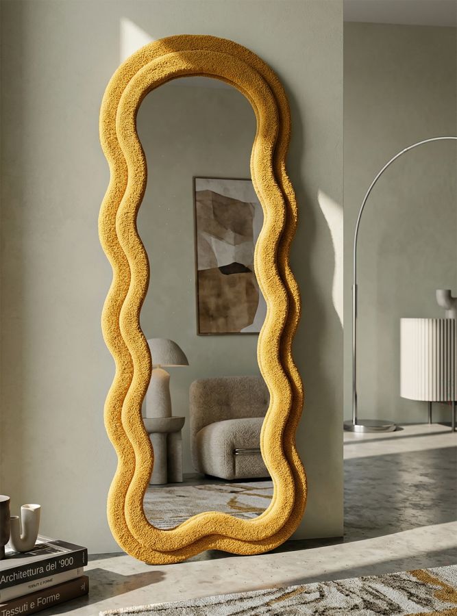 WALL MIRROR TEDDY MUSTARD CM 60X4X160 - slika 7