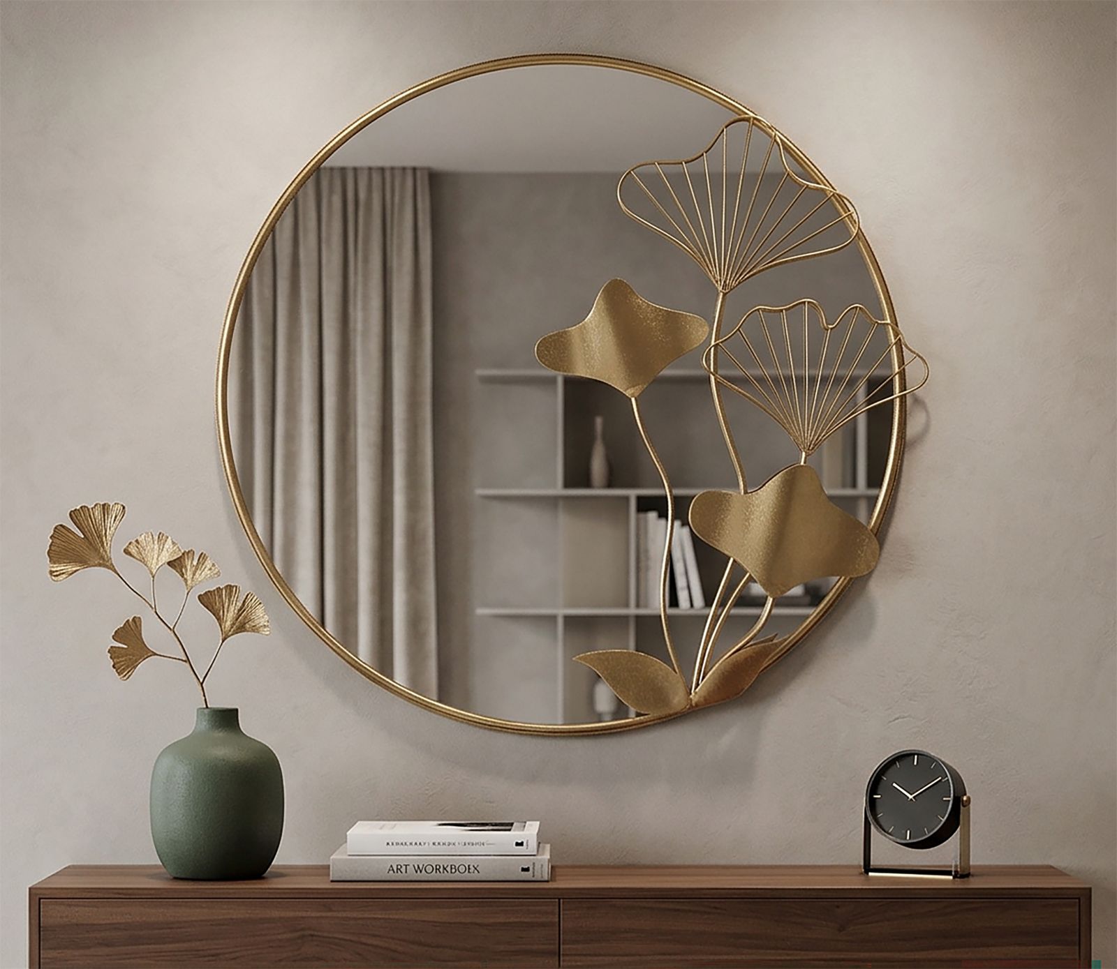 WALL MIRROR WITH FLOWER CM 75X3,5X72 - slika 5