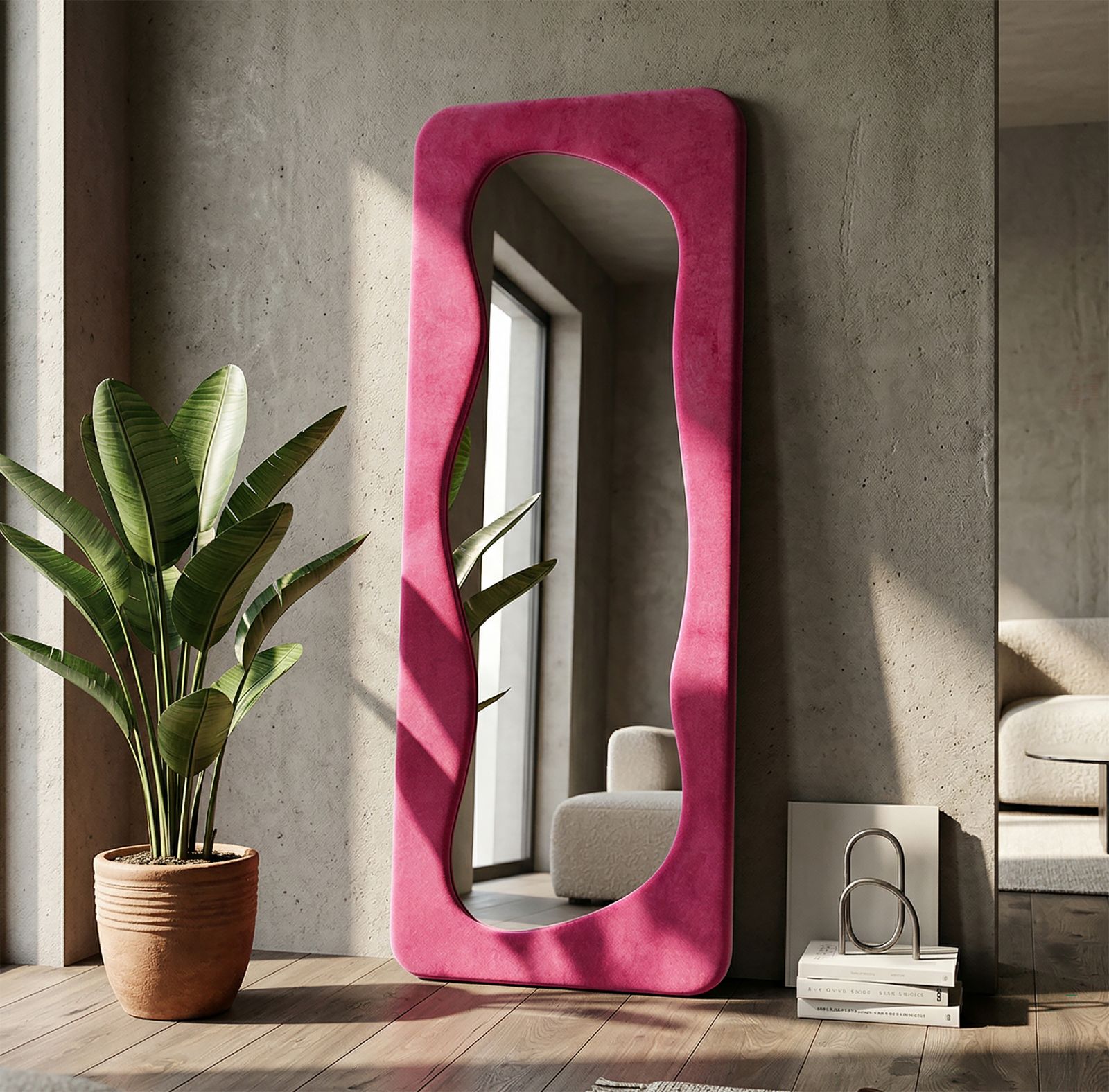 WALL MIRROR THEODOR FUXIA CM 60X4X160 - slika 5
