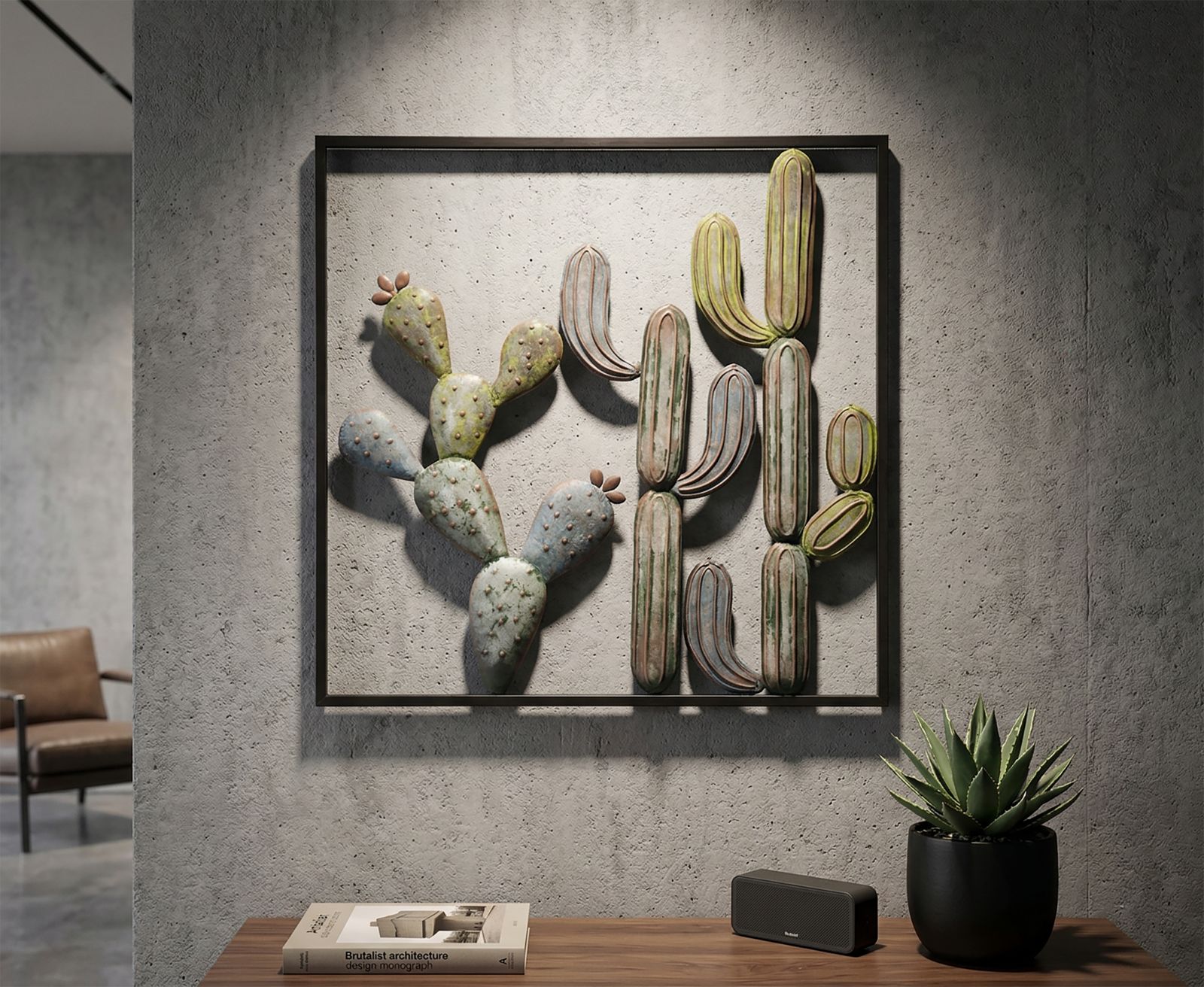 WALL DECORATION CACTUS-FRAME -C- CM 50X1,3X50 - slika 6